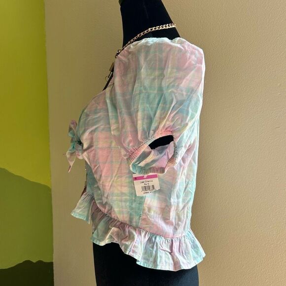 NWT Medium Women's Abound Top Button Tie Front - Picture 5 of 8